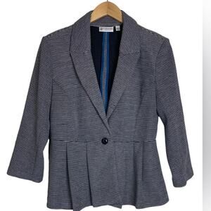 Versona Women's Black and White Peplum Jacket, Size Large